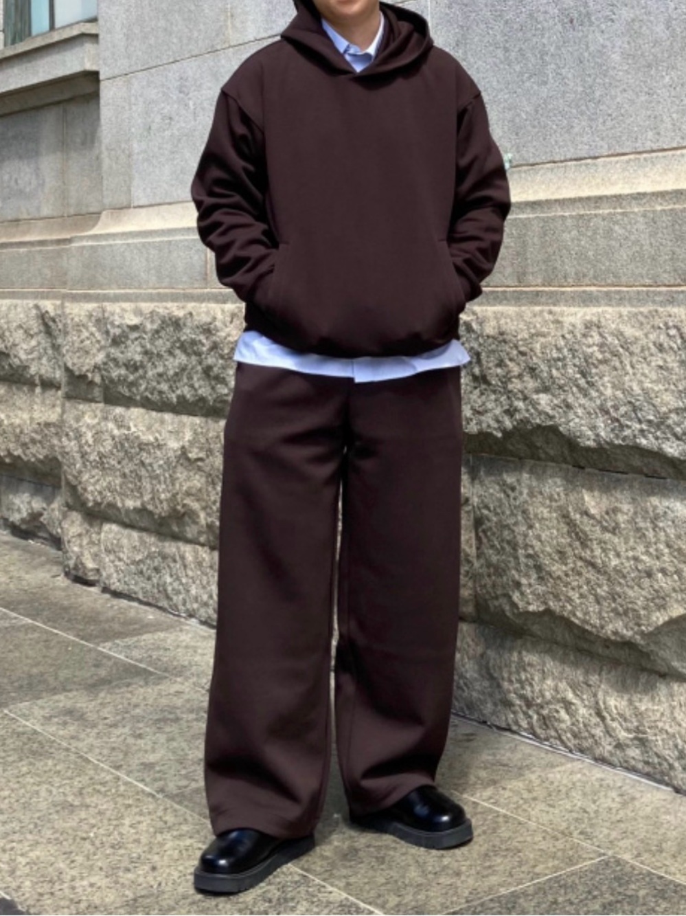 Uniqlo:C Oversized Pullover Hoodie Unisex S Dark Brown Aubergine NWT